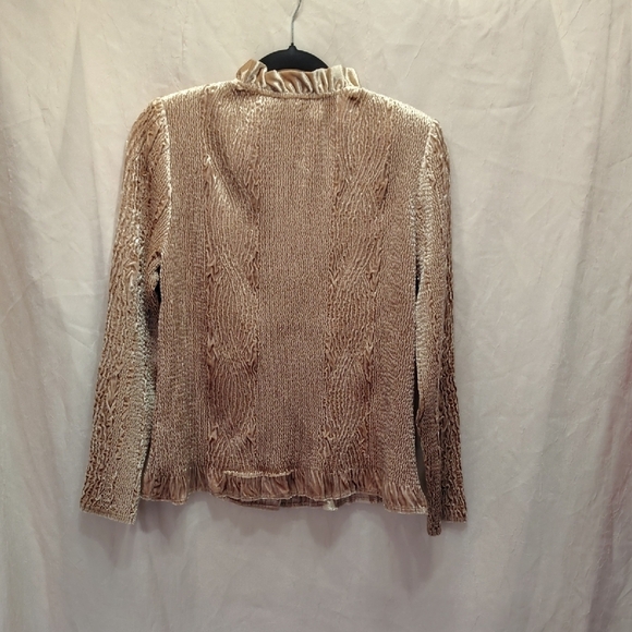 Chico's Textured Tan Velvet Jacket - Picture 3 of 3